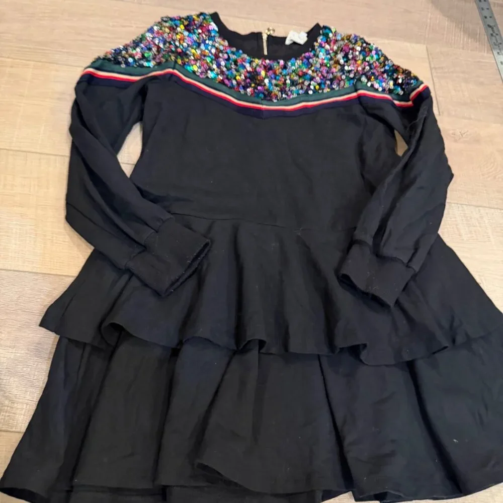 hannah banana sequin dress Girls Rainbow Asymmetrical Shoulder Sequin Party Dress HANNAH BANANA